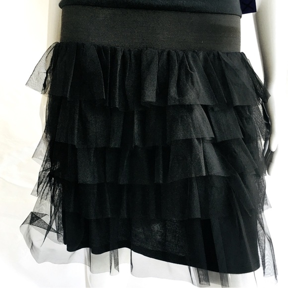 Miley Cyrus Max Azria black mesh ruffle dress. XL. NWT. Racerback sleeveless LBD - Picture 2 of 10